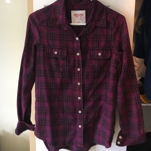 Purple Plaid Button Up