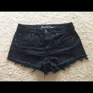 American Eagle High Waisted Black Shorts