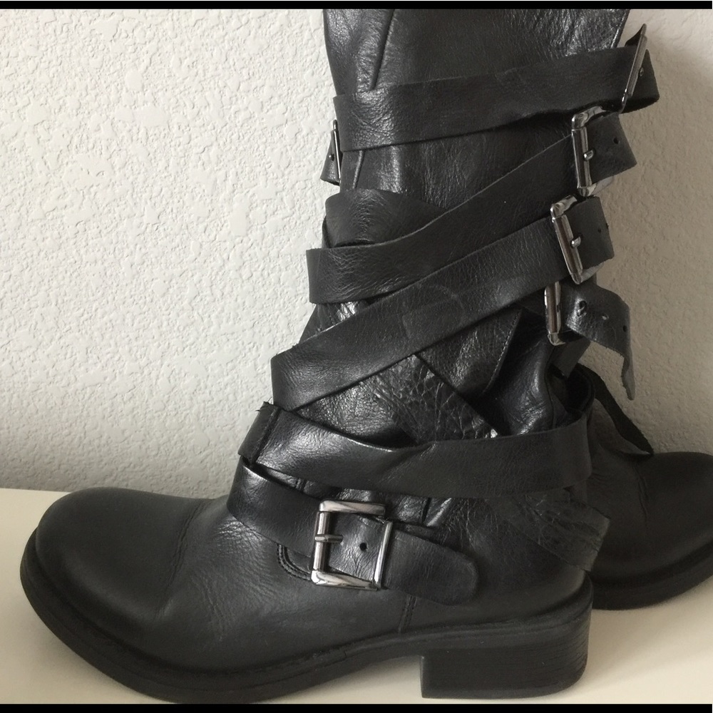Steve Madden Buckle Wrap Boots