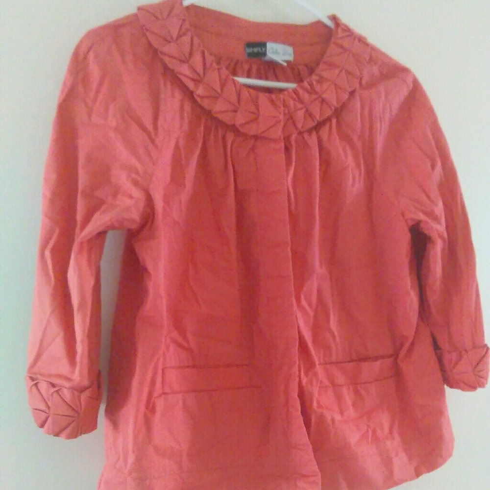 Coral colored half sleeve blazer