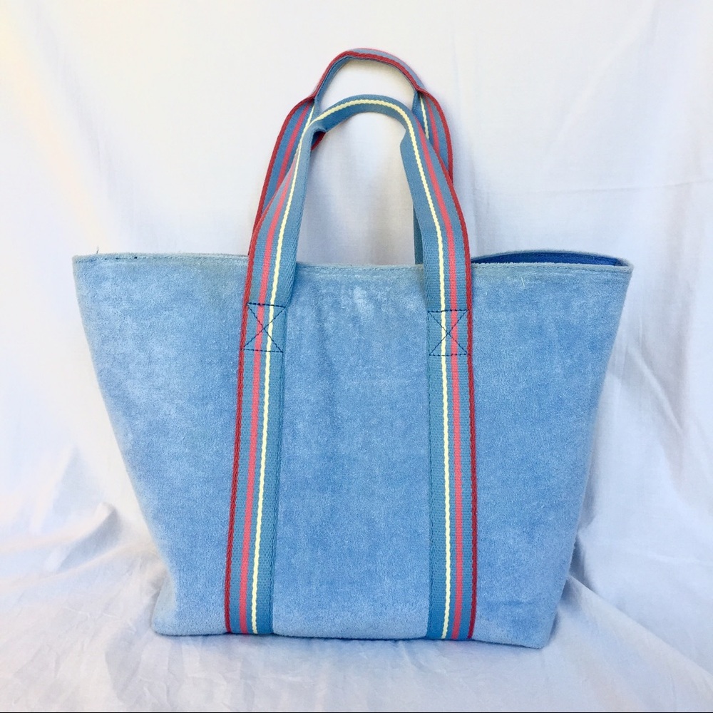 Terry Cloth Blue Beach Tote