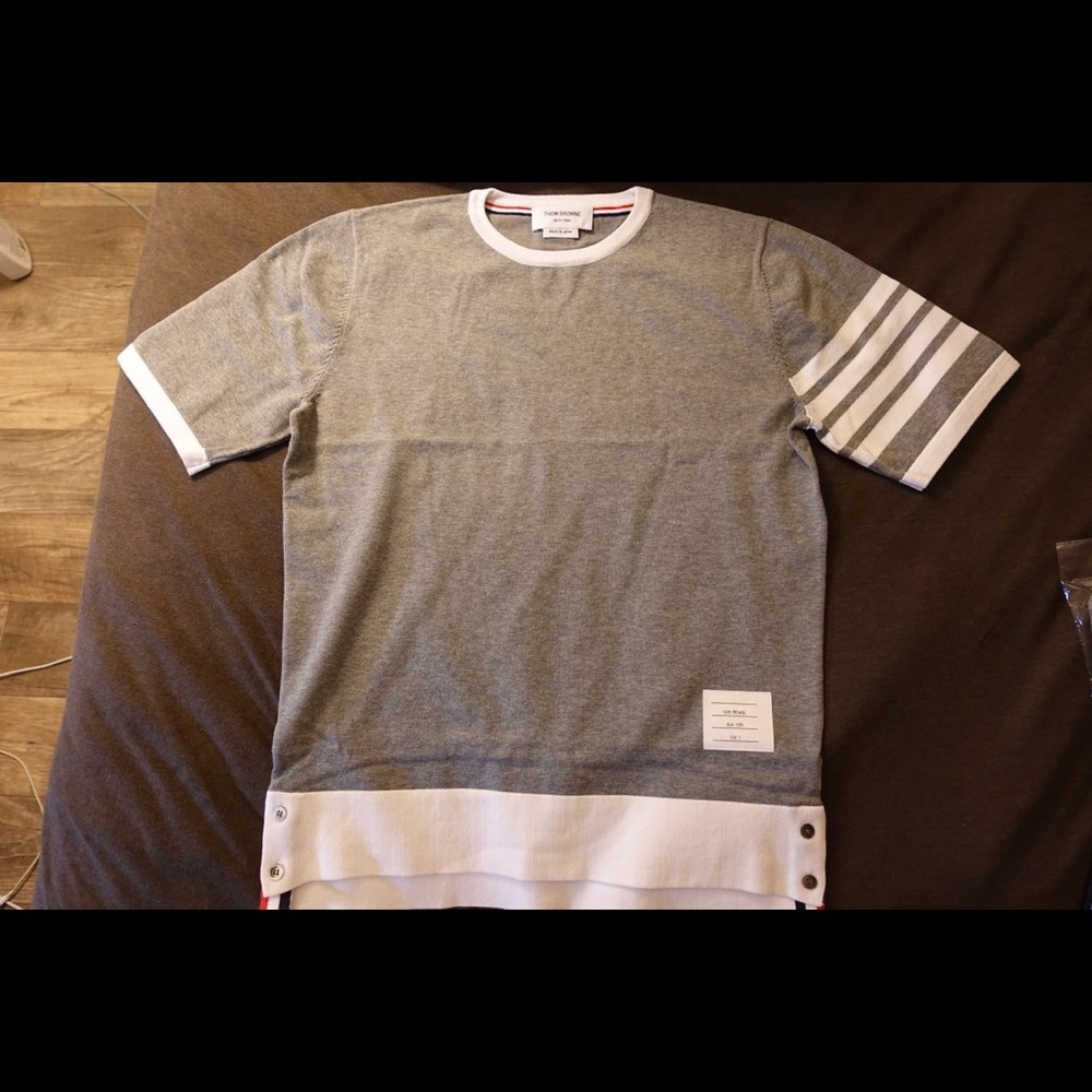 Thom Browne Grey Open Stitch Pullover