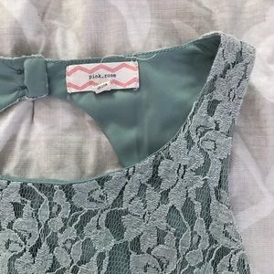 Lace and Stripes Mint Dress S