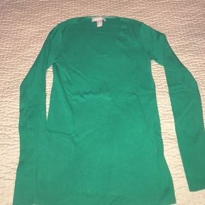 Green v-neck sweater from Banana Republic, XS.