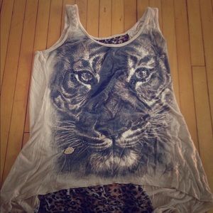 Lipstick Brand Medium Fit Tiger Tank with Necklace