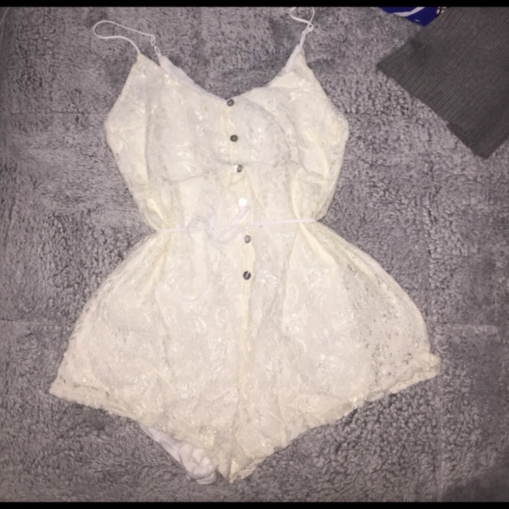 Urban Outfitters White Lace Romper