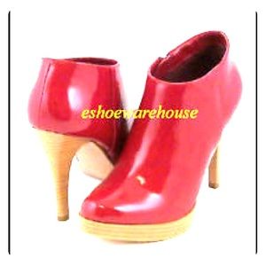 Red Patent Leather Ankle Boots