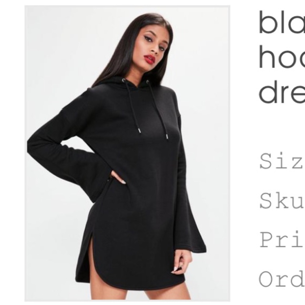 Hooded dress bell sleeves