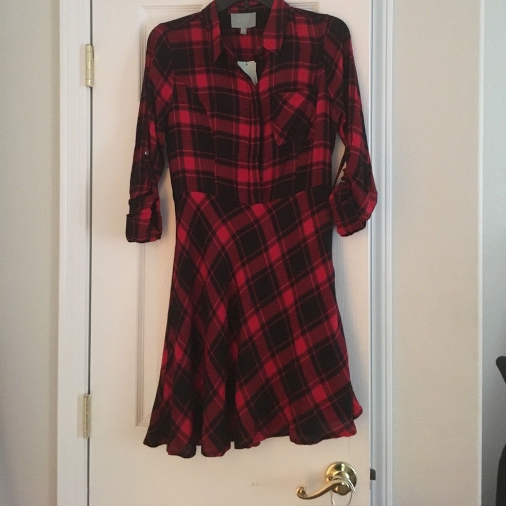 Skies are blue flannel dress