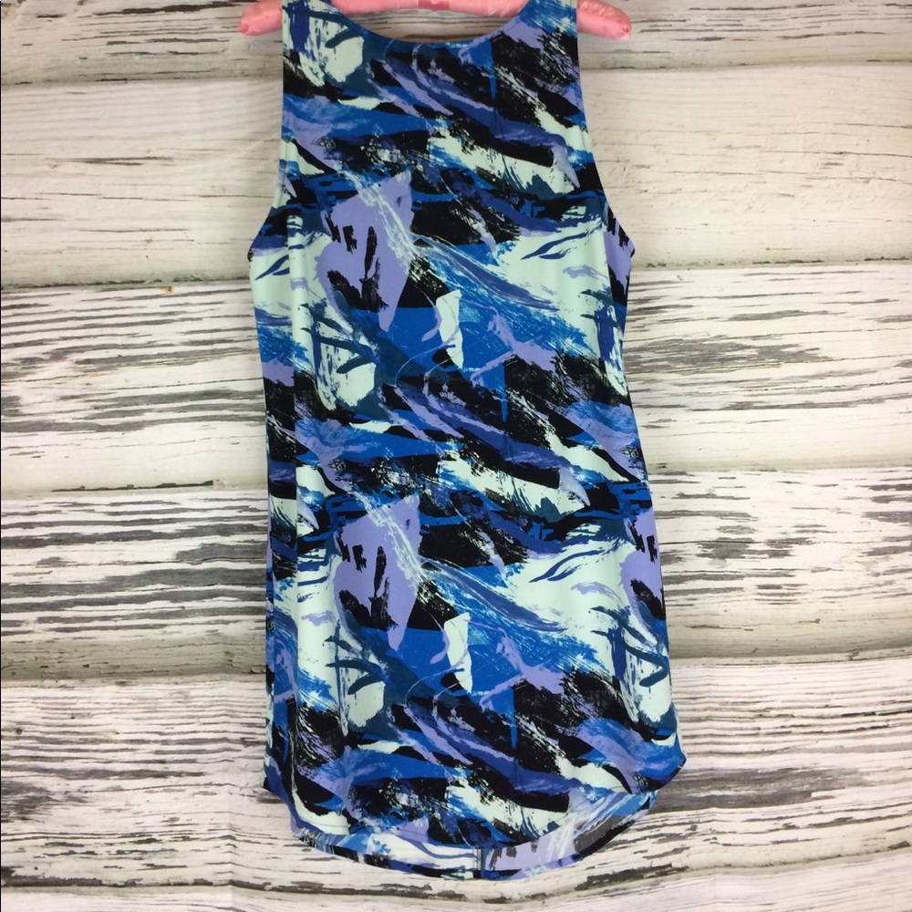 Leith Nordstrom 90s y2k abstract paint print sleeveless dress medium