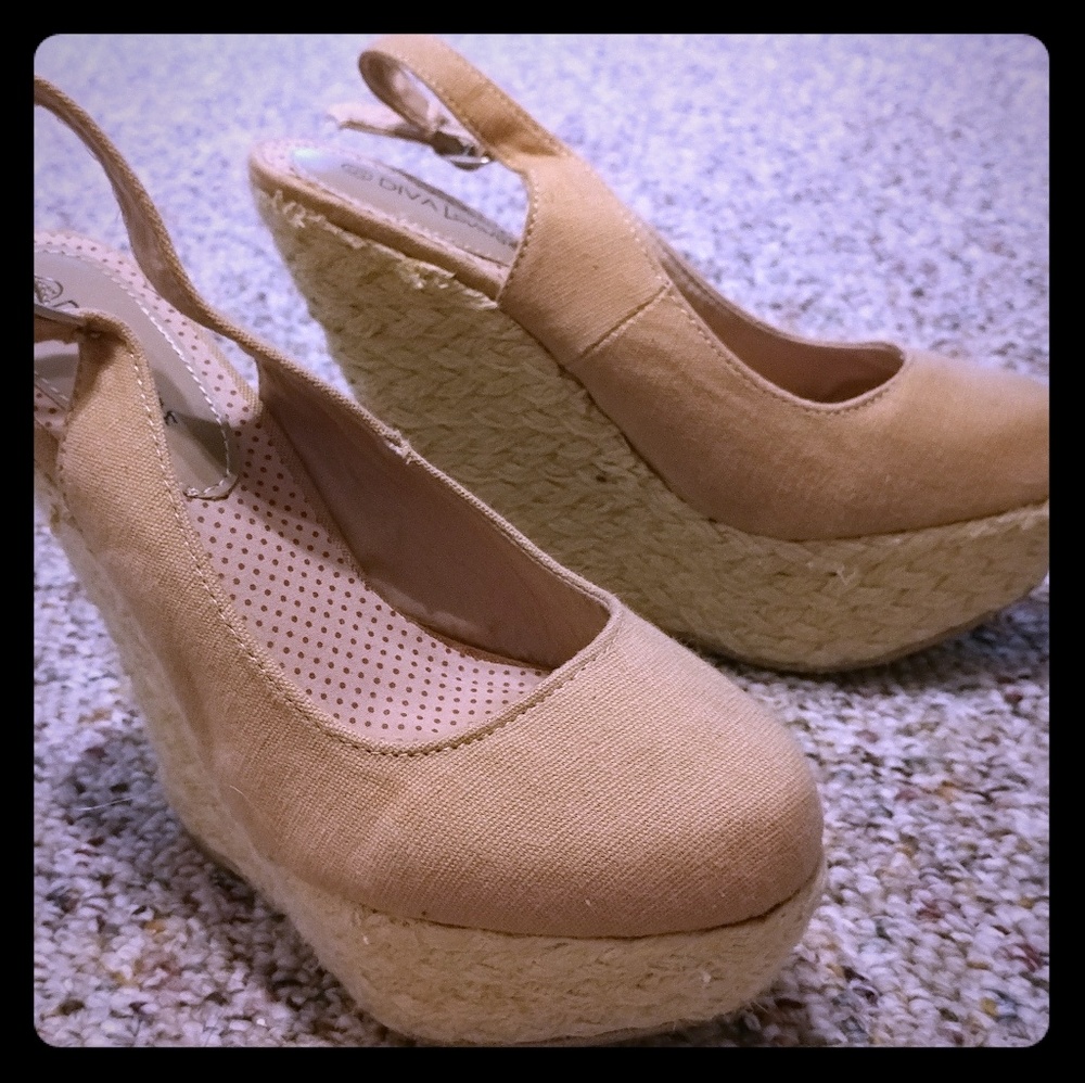 Beige wedges