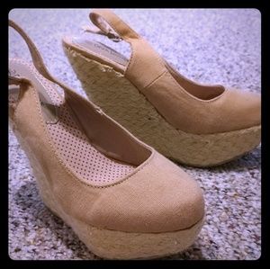Beige wedges