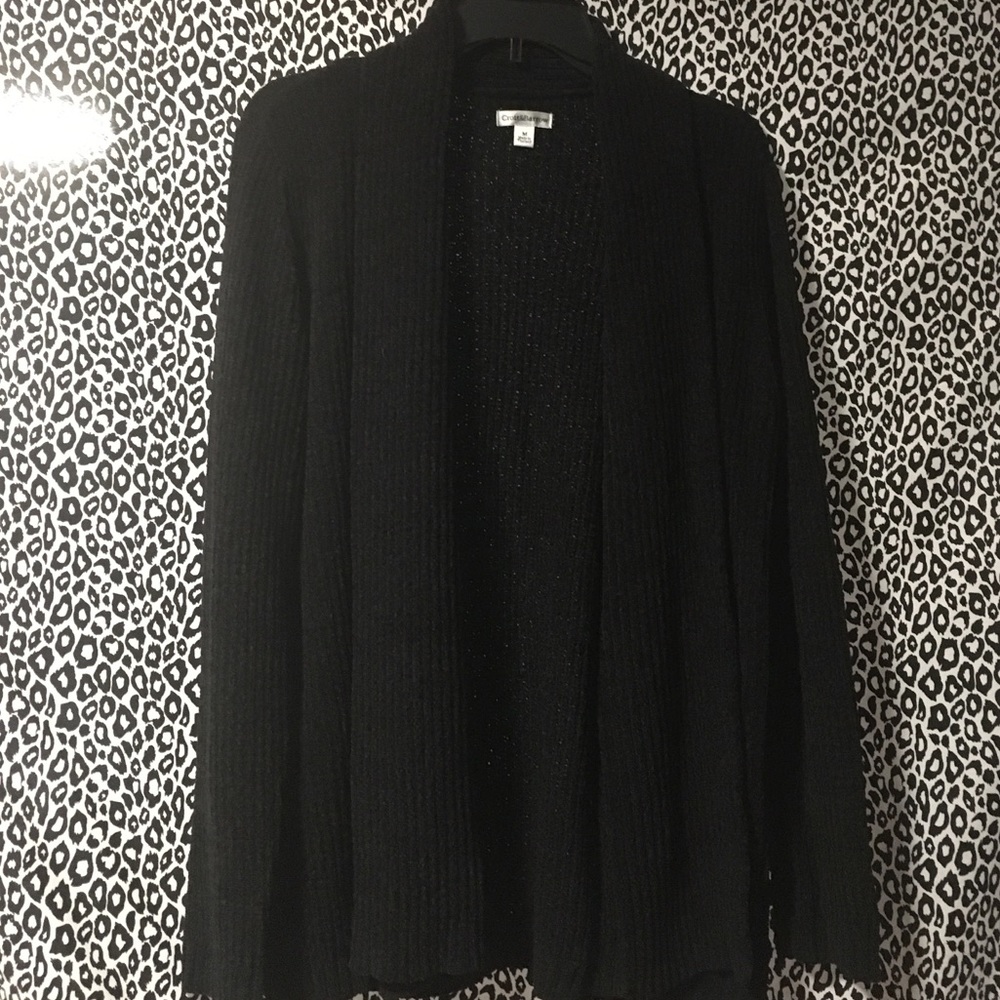 Chenille cardigan, open front