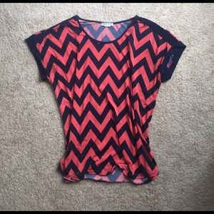 Navy/Pink striped Carol Rose top