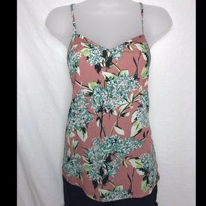 Top Sop Pink Floral Tank Top, Tropical Shirt