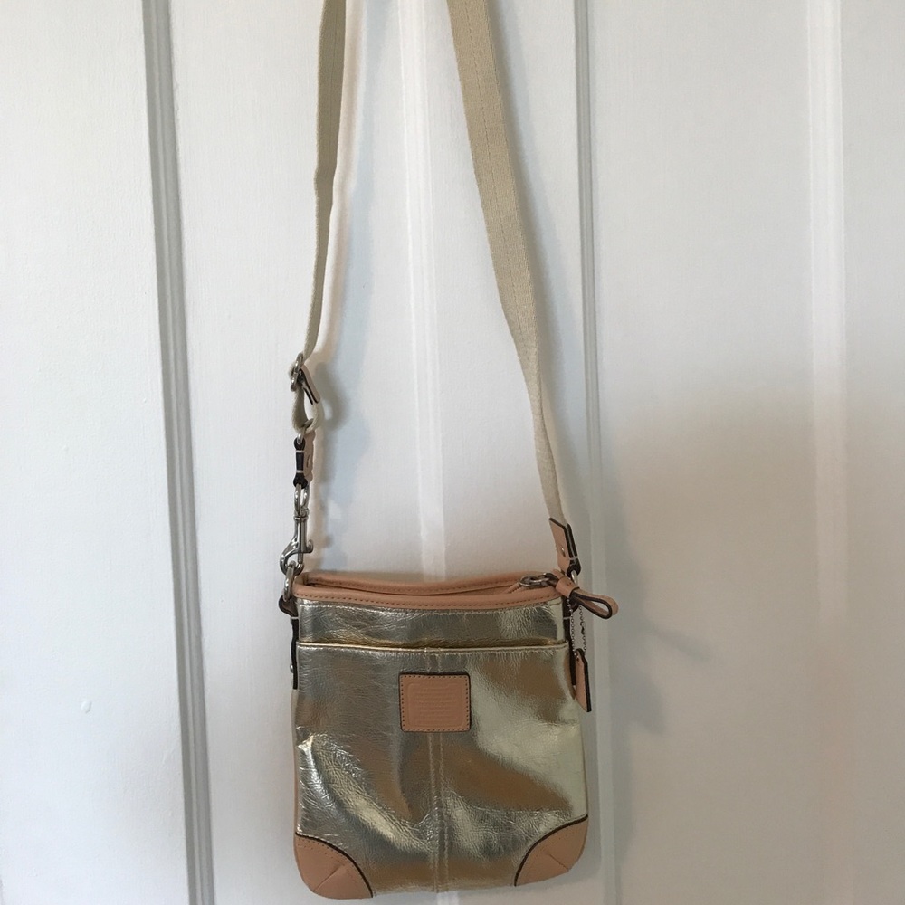 Metallic Coach Crossbody Bag