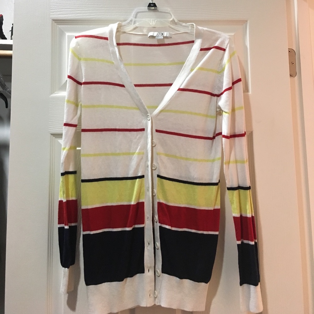 Primary colors long cardigan.