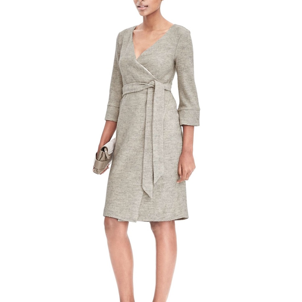 BANANA REPUBLIC WOOL BLEND BOUCLE WRAP DRESS NWT