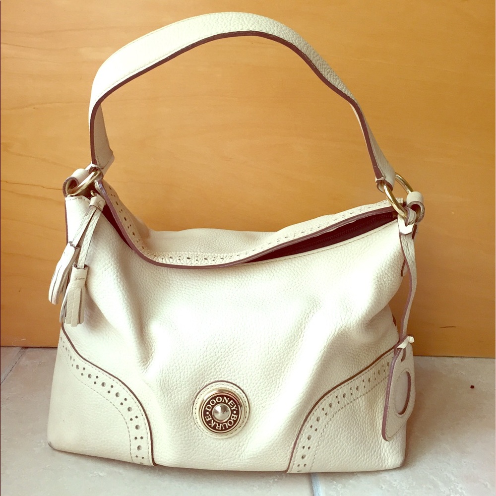 Dooney and Bourke Cream Pebbled Leather Bag