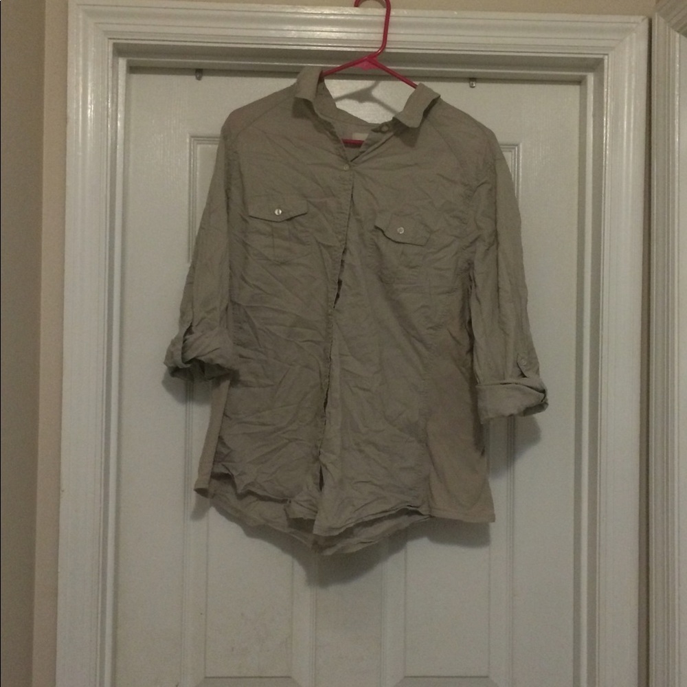 Women's Khaki Button Up