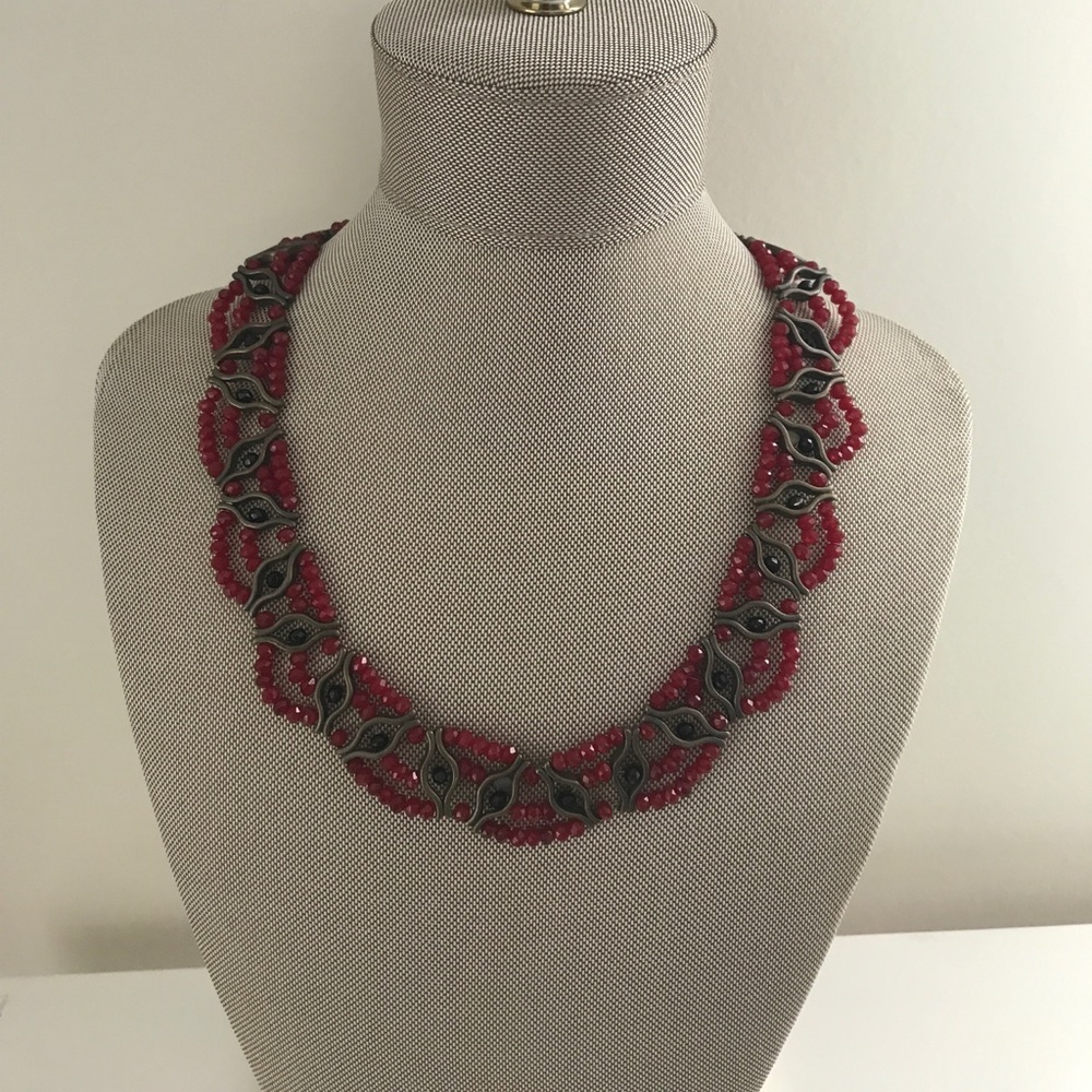 NEW!!! Red and black Lily necklace