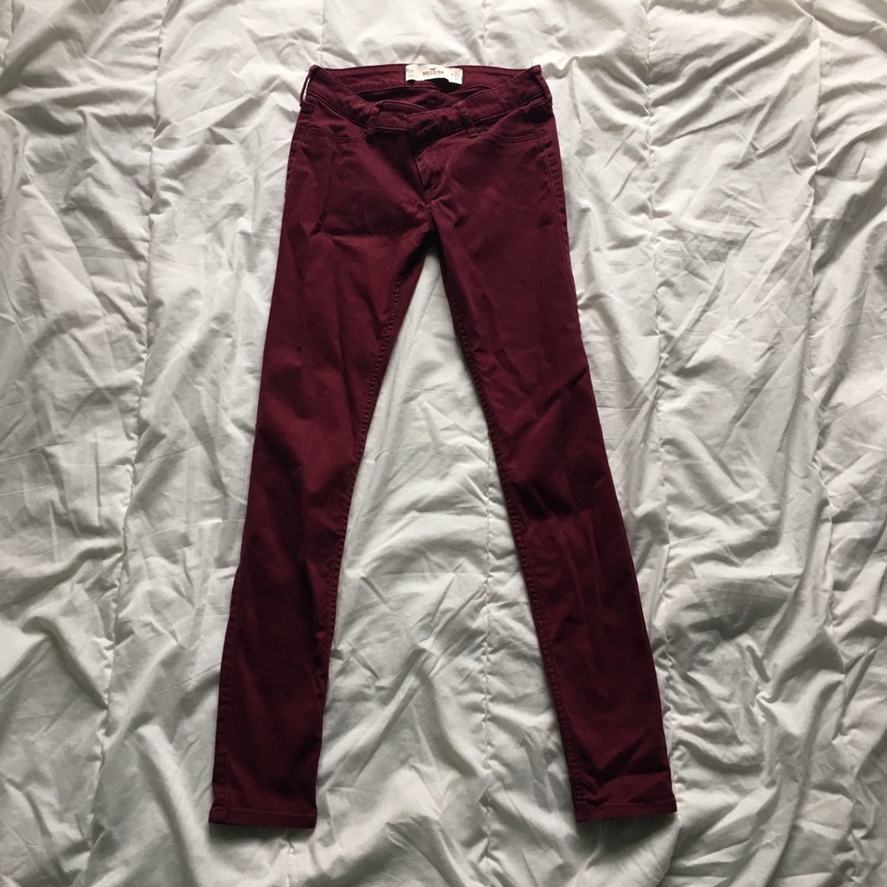 Burgundy Hollister Skinny Jeans