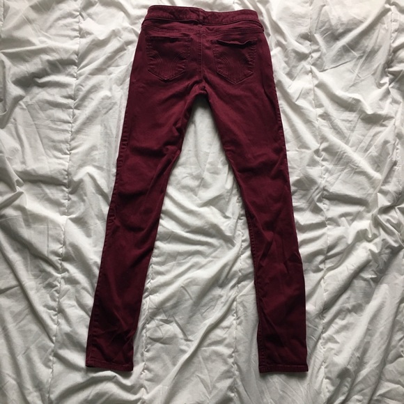 Burgundy Hollister Skinny Jeans - Picture 2 of 3