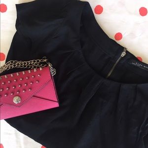 Zara Black Flutter Sleeve Top