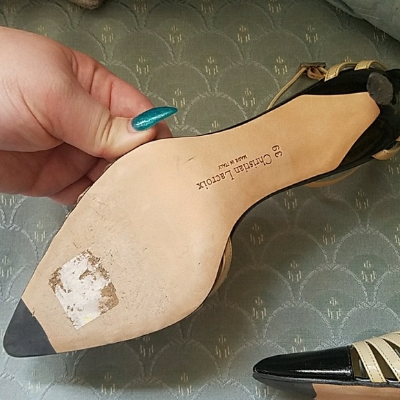 Christian Lacroix Black and Cream heels. Size 9 - Picture 3 of 8