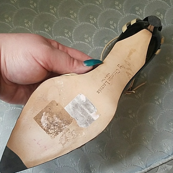 Christian Lacroix Black and Cream heels. Size 9 - Picture 5 of 8