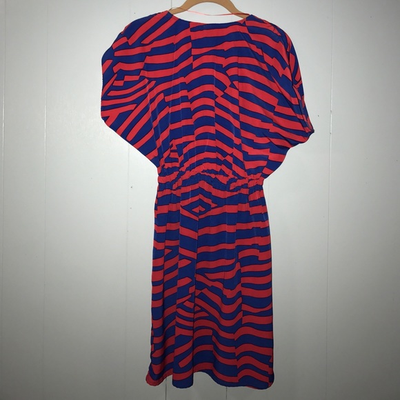 Blue and Red Short Sleeve Dress - Picture 2 of 3