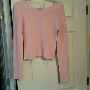 Pink crop sweater.