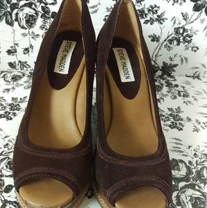Women's Steve Madden Brown Wedge Shoes Size 6