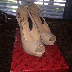Guess Nude peep toe heels