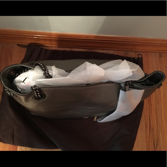 SOLD 🅿️🅿️Gucci Soho Double Chain Pewter NWT - Picture 4 of 6