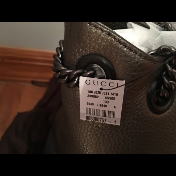 SOLD 🅿️🅿️Gucci Soho Double Chain Pewter NWT - Picture 5 of 6