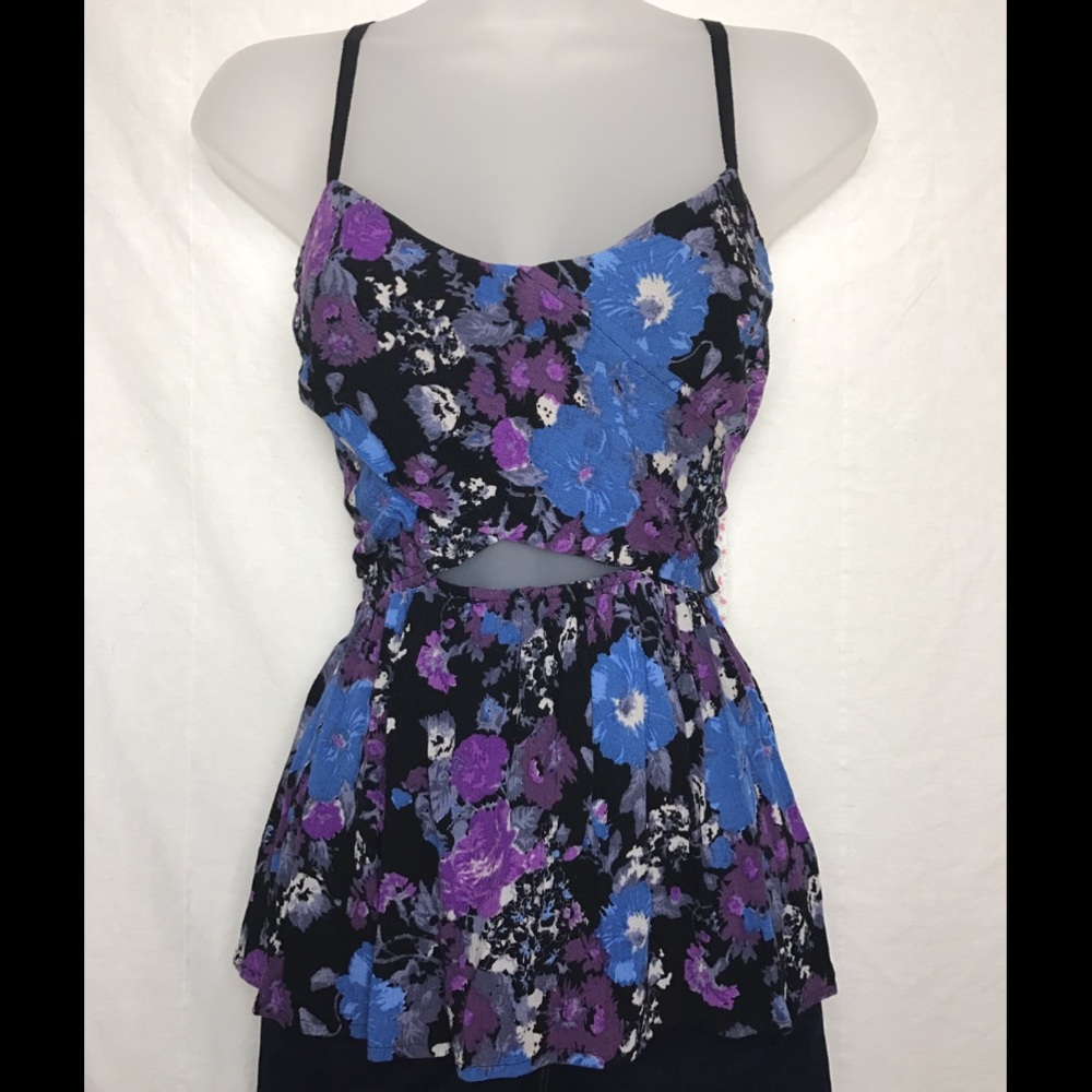 Free People "Some Like It Hot" Cutout Top Midnight