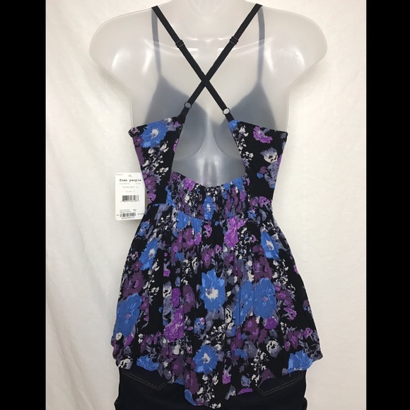 Free People "Some Like It Hot" Cutout Top Midnight - Picture 2 of 4