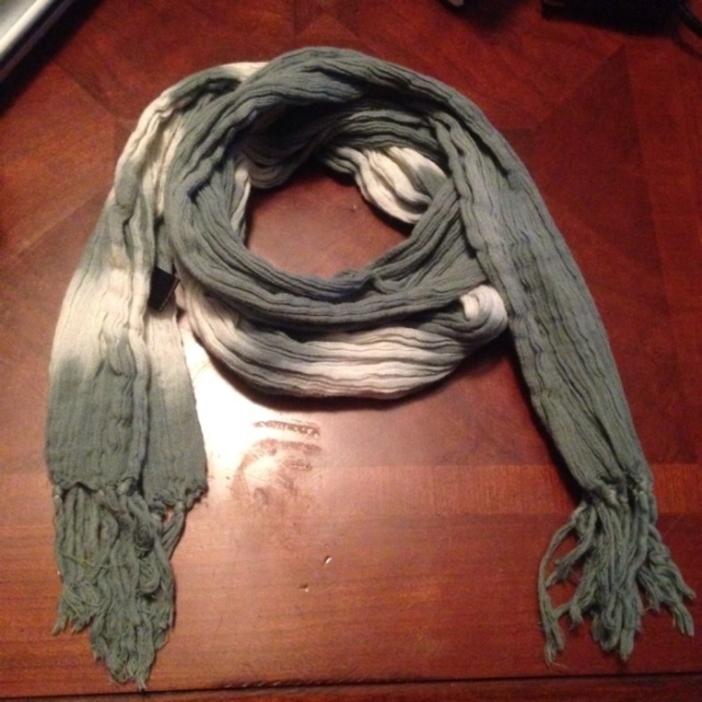 Pale Blue and White Striped Scarf