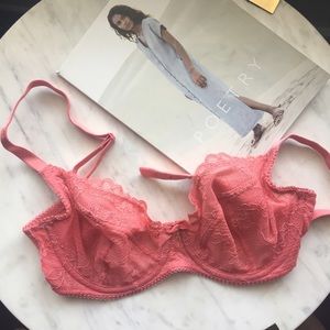 Dusty Pink Lace Balcony Bra 30DD