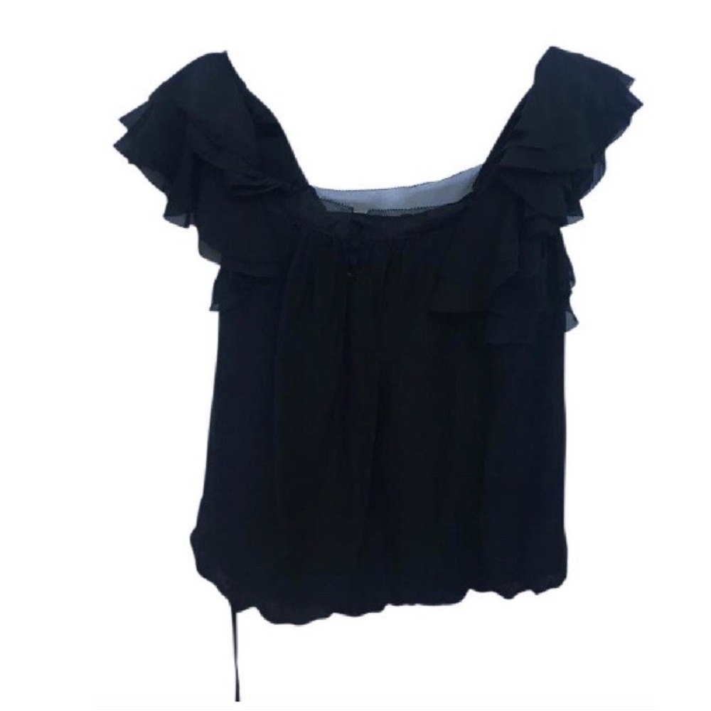 Rebecca Taylor Black Sheer Top