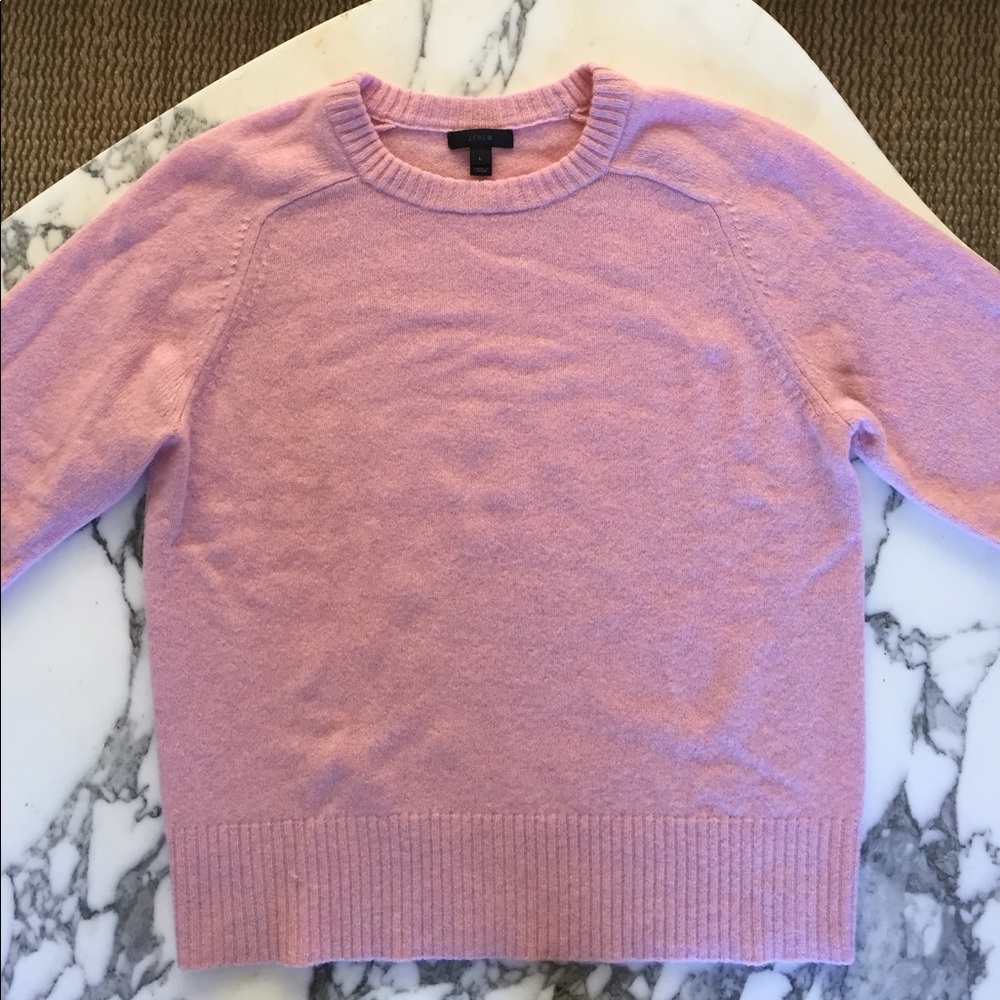 J crew pink wool sweater