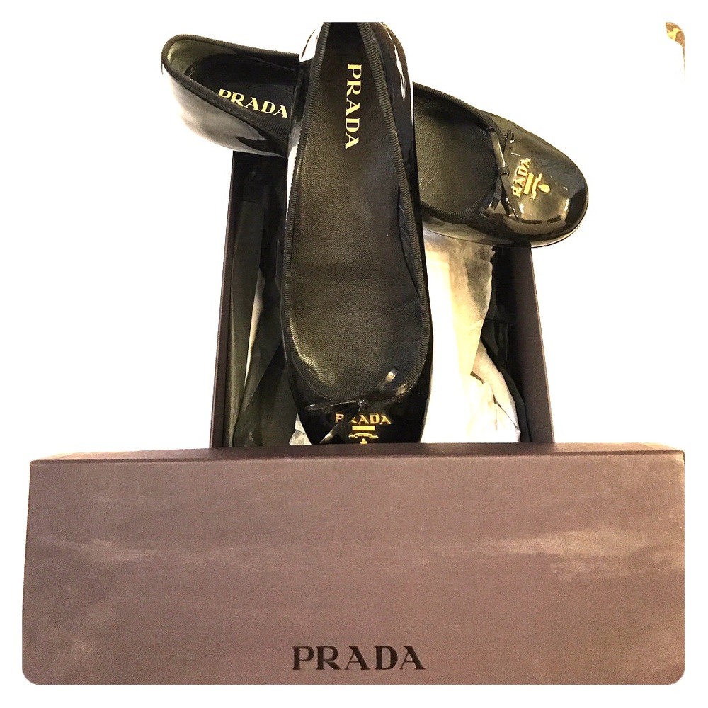 Prada Vernice Liberty patent leather flats