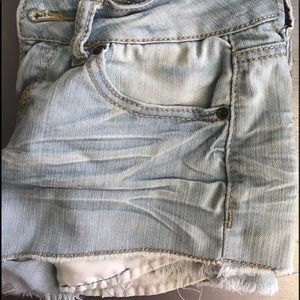 Lightly Distressed Denim Shorts