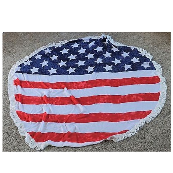 Last 1!American flag round beach throw wrap sarong - Picture 3 of 8