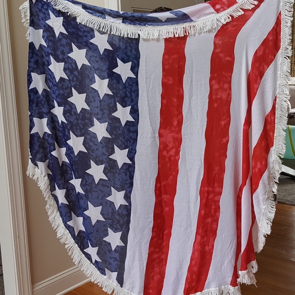 Last 1!American flag round beach throw wrap sarong - Picture 7 of 8