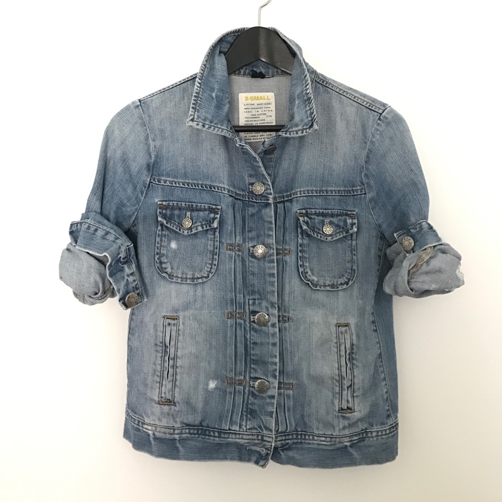 Distressed denim jacket