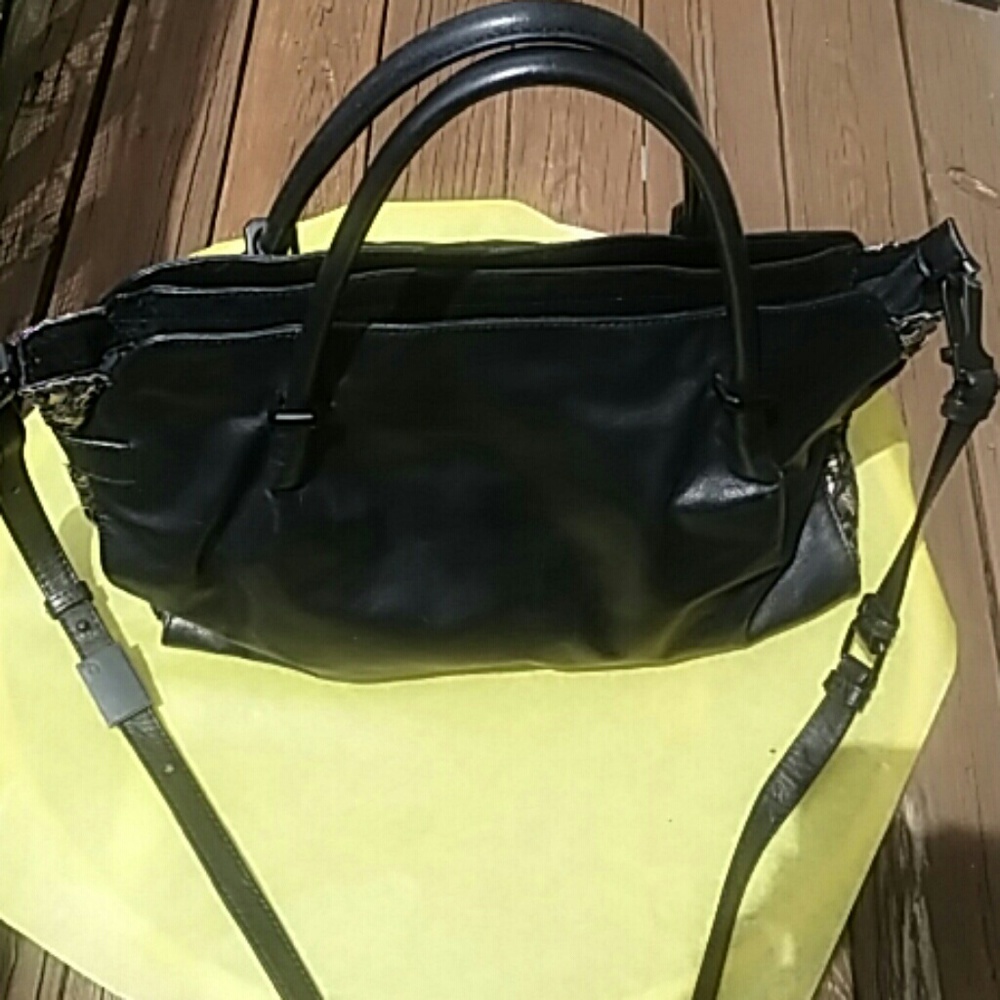 Elliott Lucca black leather tote bag