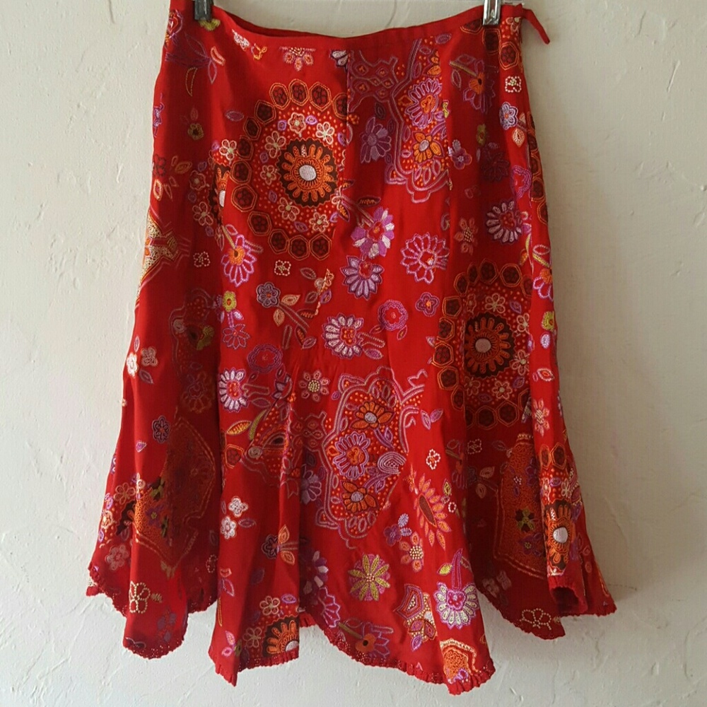 ECI New York Suzani Embroidered Skirt