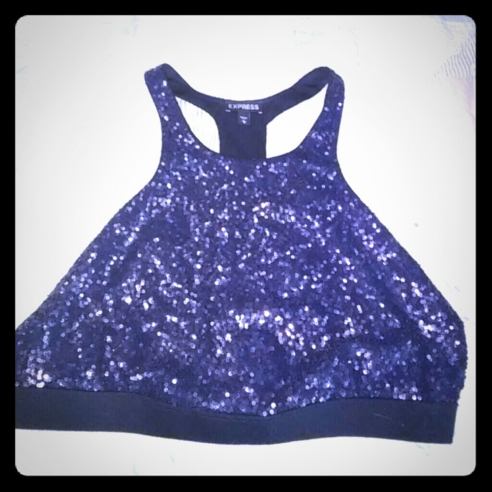 Express Sequined Halter Top
